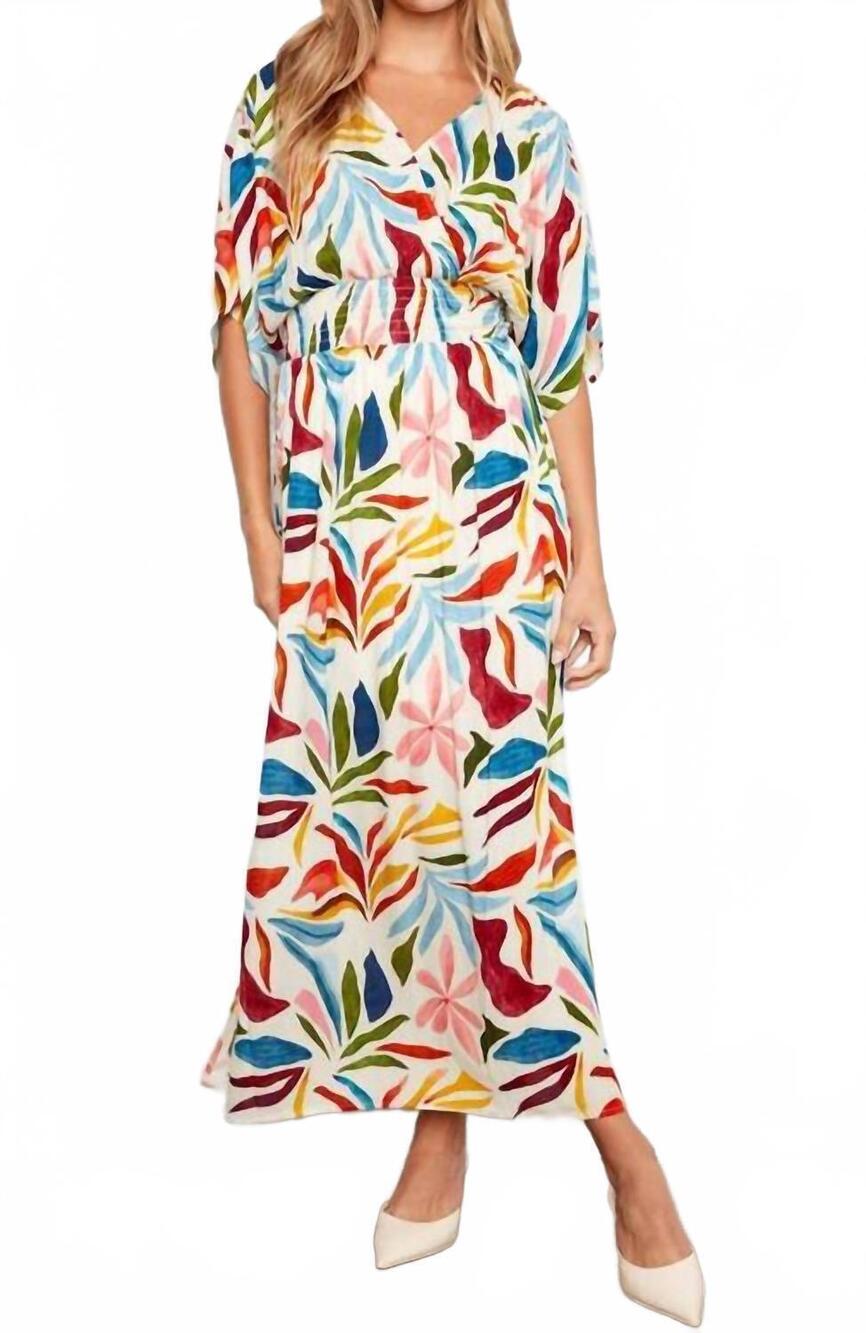 NEW CHARLIE B printed dolman sleeve maxi dress in solstice